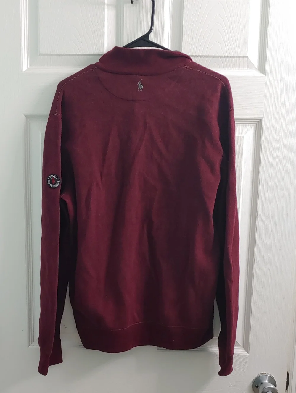Polo Ralph Lauren Reversible Quarter Zip NWT Mens Gray Maroon Cotton Knit Size M